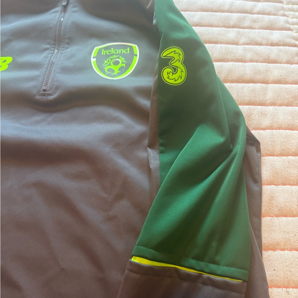 New Balance Ireland Dark Gray and Green Zip-Up Sweater